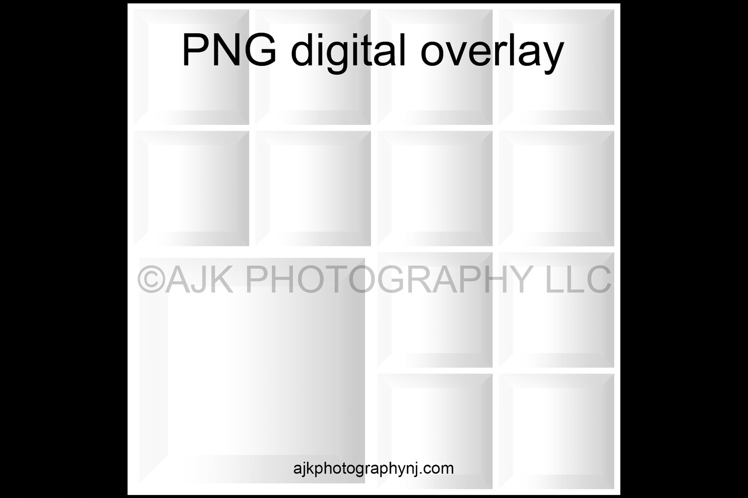 13 empty white boxes template, inside the box, 12 students and 1 teacher, class photo template, PNG Digital Overlay