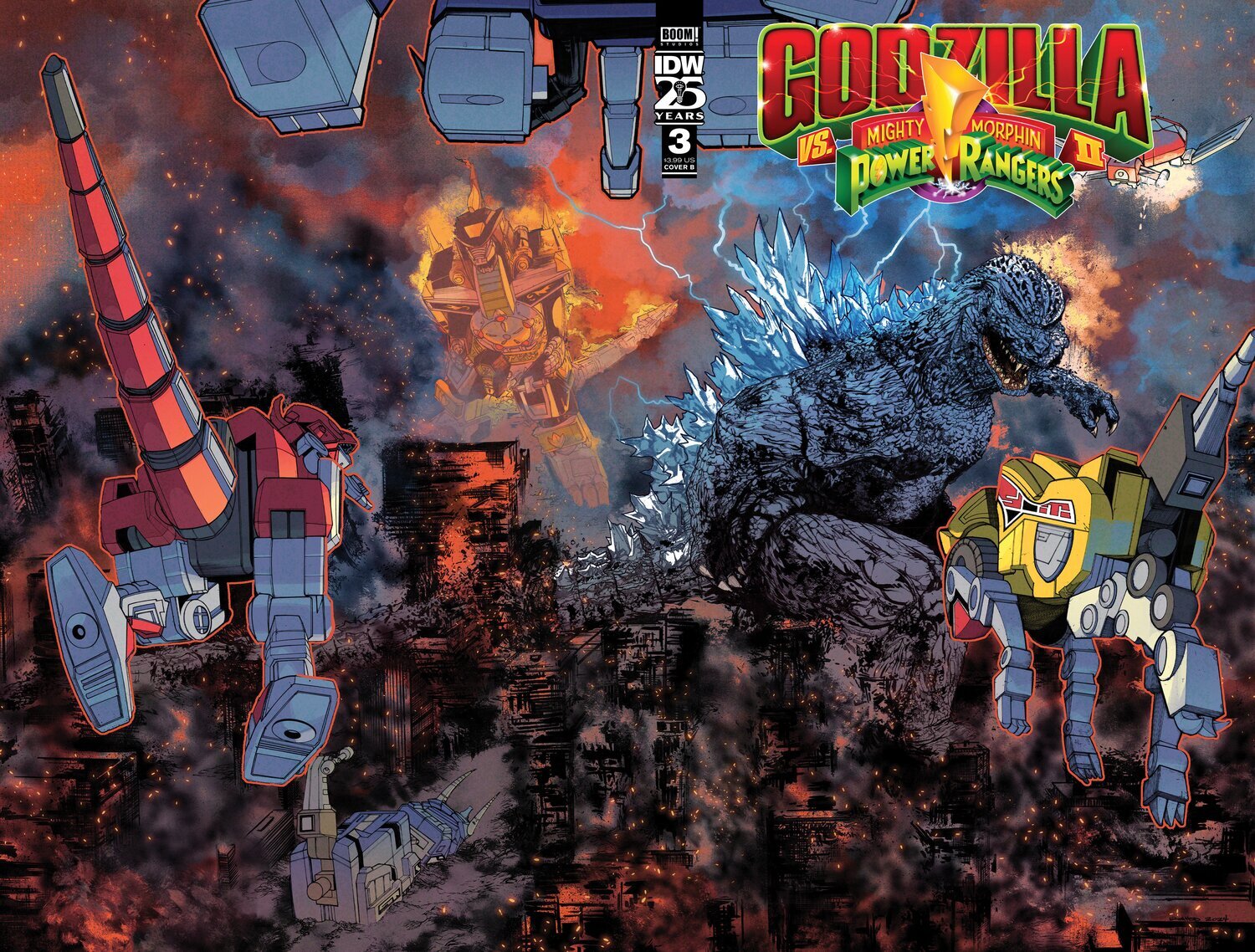 Godzilla Vs. The Mighty Morphin Power Rangers II #3 Variant B (Sanchez) FOC:5/20/24 Release:6/26/24