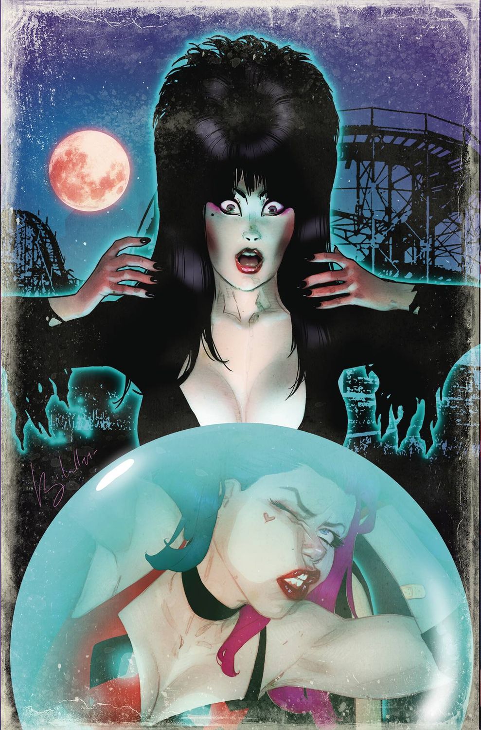 HARLEY QUINN X ELVIRA #1 CVR N 1:10 CALDWELL VIRGIN