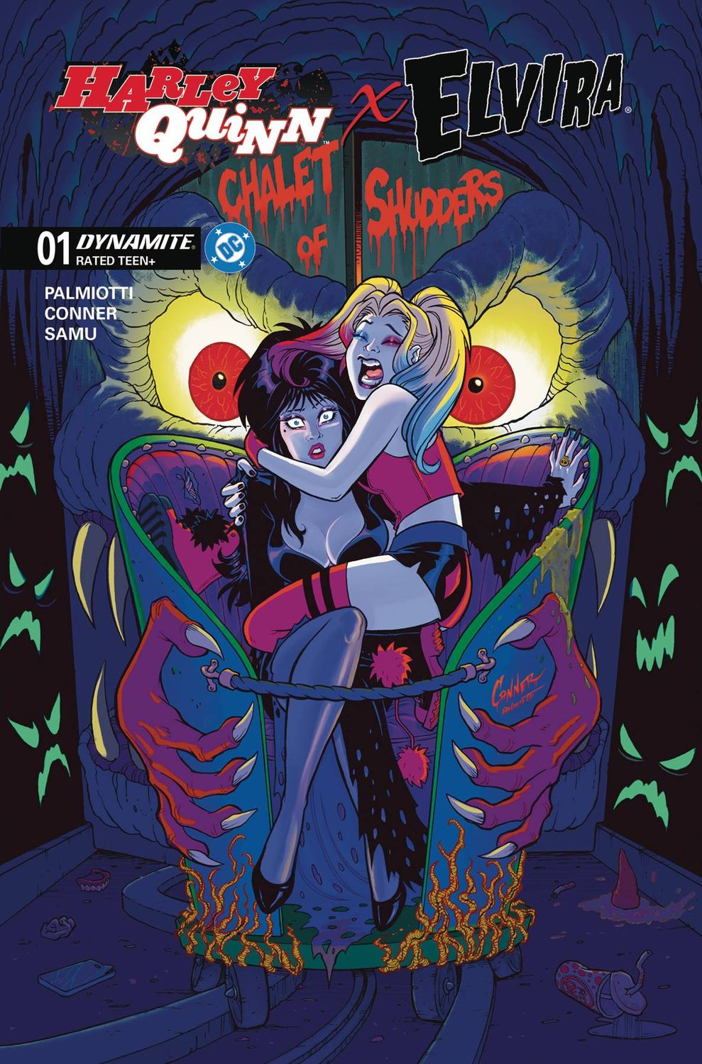 HARLEY QUINN X ELVIRA #1 CVR P 1:15 CONNER 2 FOIL