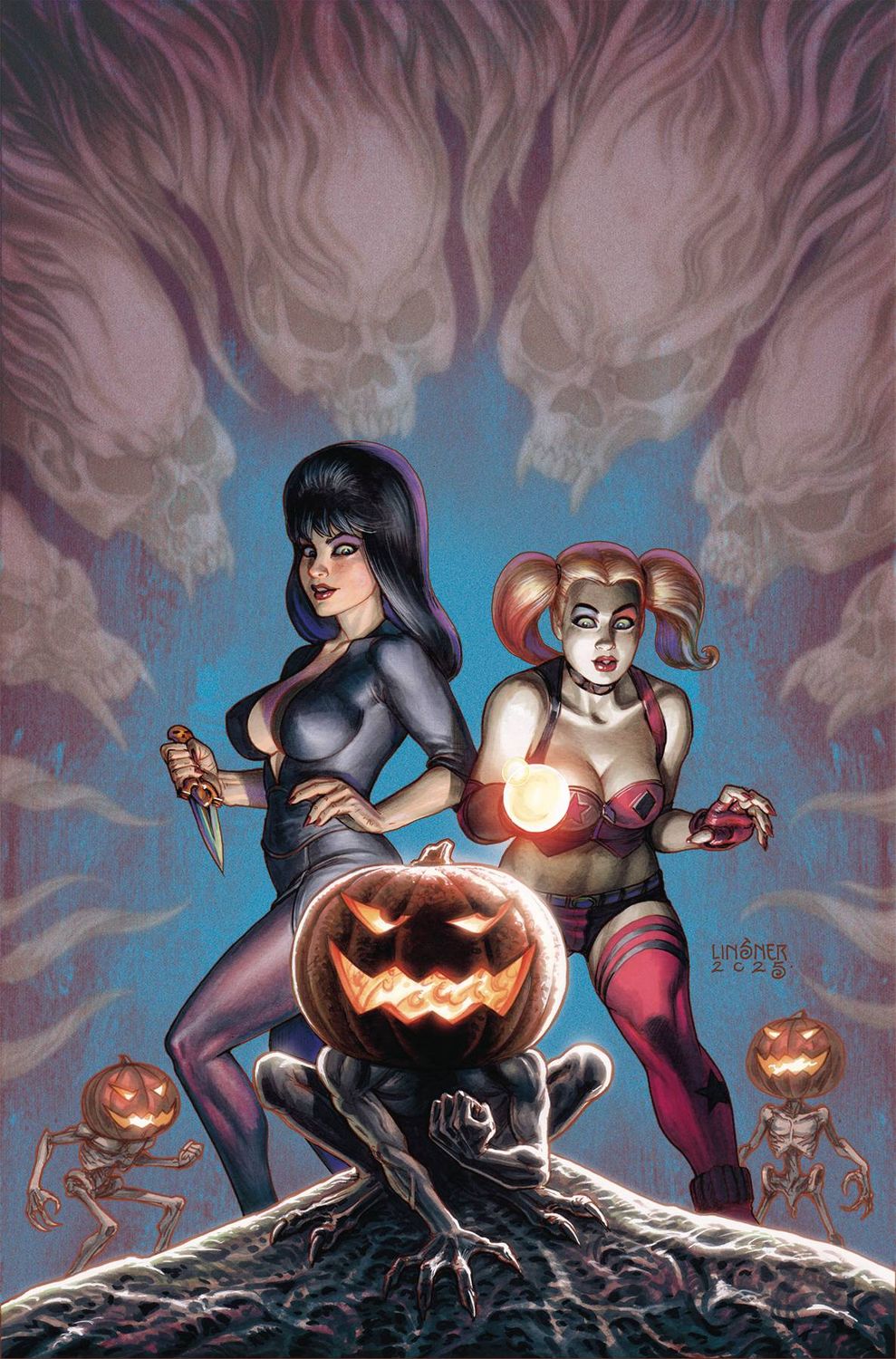 HARLEY QUINN X ELVIRA #1 CVR T 1:30 LINSNER VIRGIN