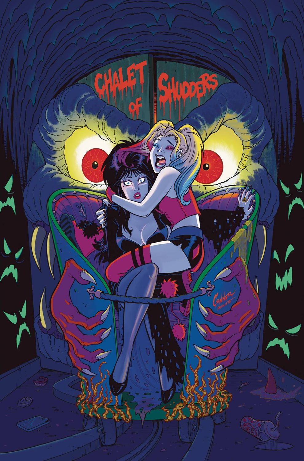 HARLEY QUINN X ELVIRA #1 CVR V 1:50 CONNER 2 VIRGIN