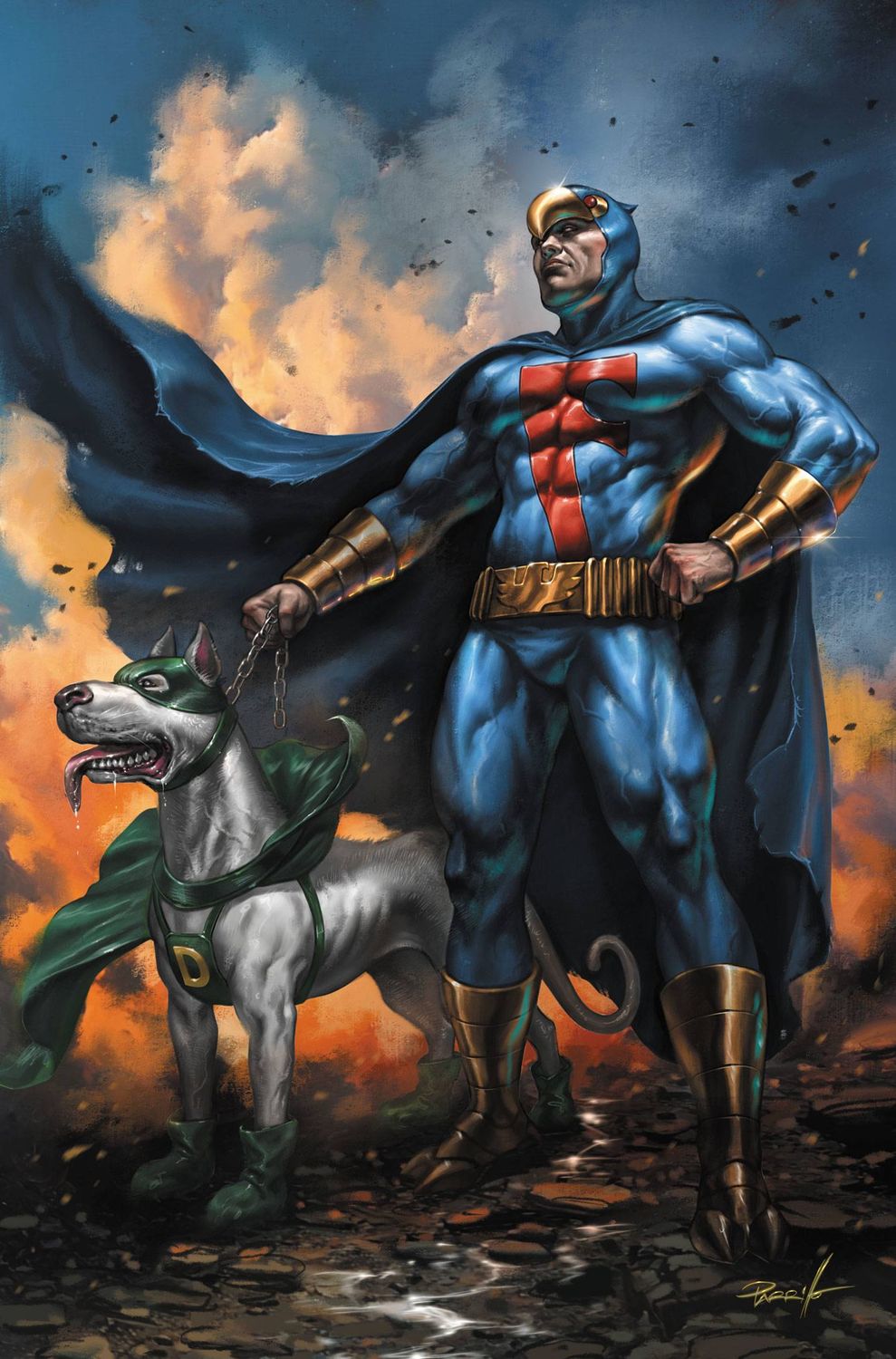 THE BLUE FALCON & DYNOMUTT #1 CVR J METAL PREMIUM COVER