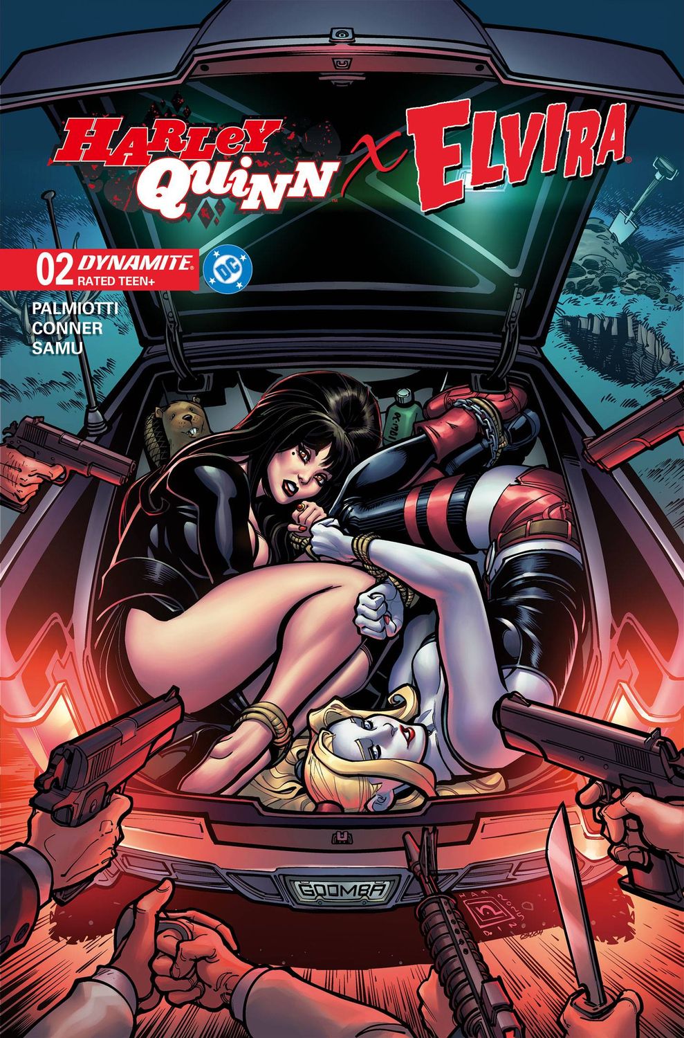 HARLEY QUINN X ELVIRA #2 CVR G CHAD HARDIN FOIL
