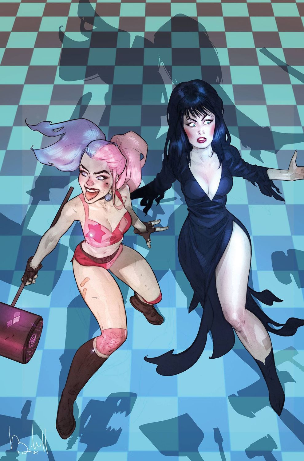 HARLEY QUINN X ELVIRA #2 CVR L 1:10 BEN CALDWELL VIRGIN