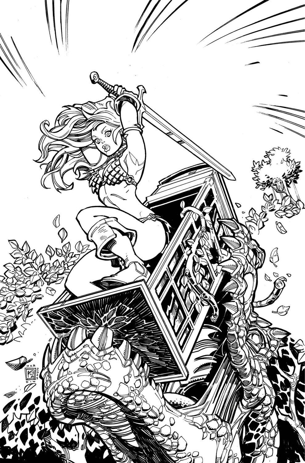 SONJA REBORN #2 CVR J 1:15 CHAD HARDIN LINE ART VIRGIN