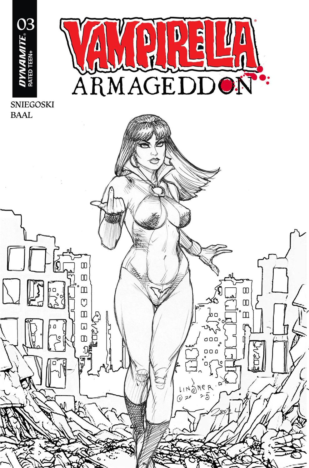 VAMPIRELLA ARMAGEDDON #3 CVR G 1:10 LINSNER LINE ART