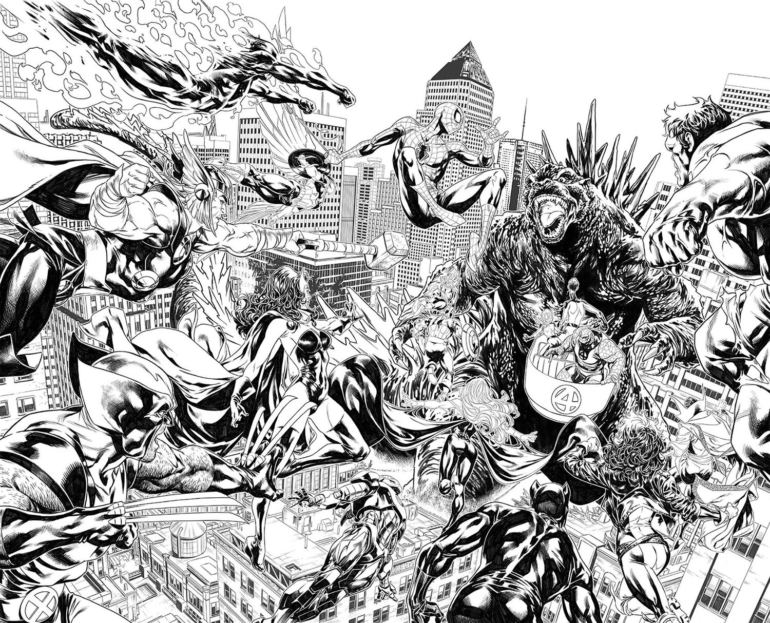 GODZILLA DESTROYS THE MARVEL UNIVERSE #1 BROOKS 1:25 VIRGIN 2ND PRINTING