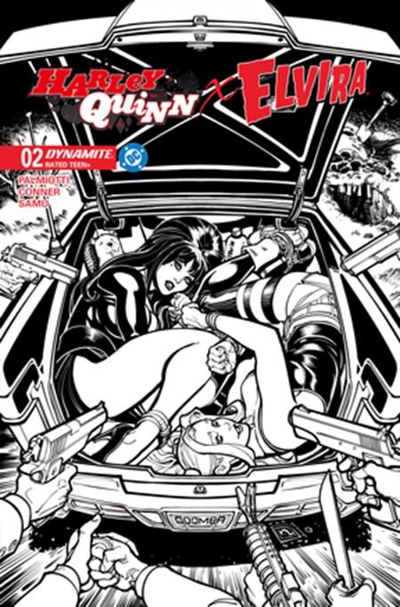 HARLEY QUINN X ELVIRA #2 CVR M 1:10 CHAD HARDIN LINE ART VAR HARLEY QUINN X ELVIRA #2 CVR M 1:10 CHAD HARDIN LINE ART VAR