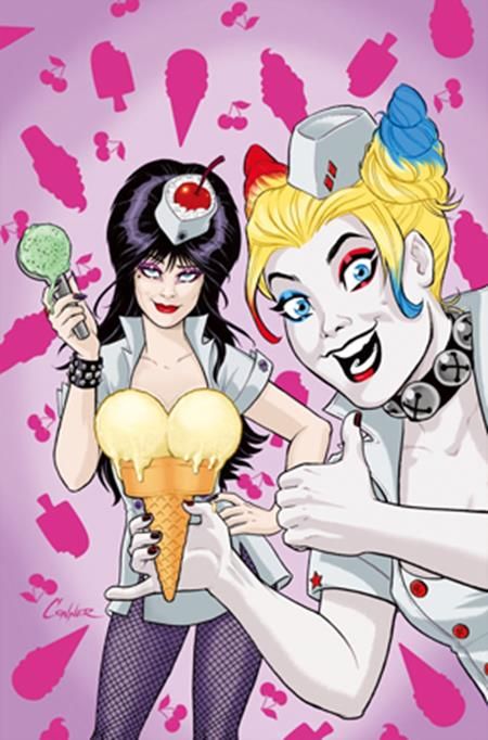 HARLEY QUINN X ELVIRA #2 CVR P 1:20 AMANDA CONNER ICE CREAM FOIL VIRGIN VAR HARLEY QUINN X ELVIRA #2 CVR P 1:20 AMANDA CONNER ICE CREAM FOIL VIRGIN VAR