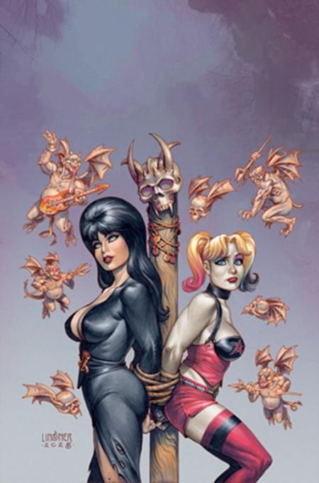 HARLEY QUINN X ELVIRA #2 CVR Q 1:20 JOSEPH MICHAEL LINSNER VIRGIN VAR HARLEY QUINN X ELVIRA #2 CVR Q 1:20 JOSEPH MICHAEL LINSNER VIRGIN VAR