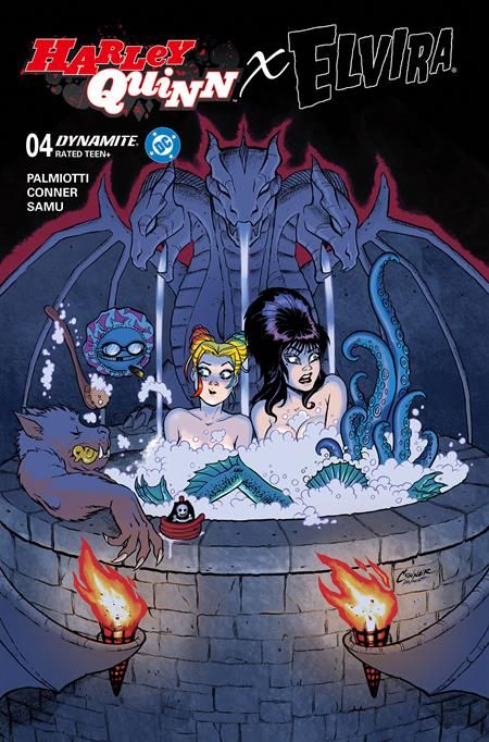 HARLEY QUINN X ELVIRA #4 CVR A AMANDA CONNER HOT TUB HARLEY QUINN X ELVIRA #4 CVR A AMANDA CONNER HOT TUB