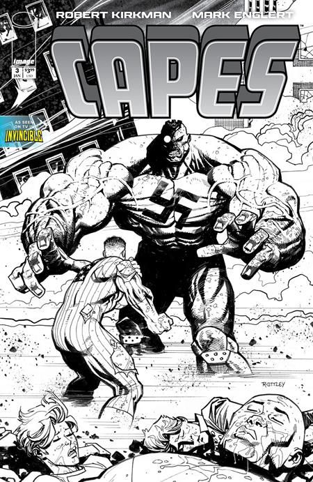 INVINCIBLE UNIVERSE CAPES #3 CVR E 1:50 RYAN OTTLEY B&W VAR INVINCIBLE UNIVERSE CAPES #3 CVR E 1:50 RYAN OTTLEY B&W VAR