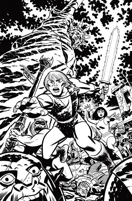 THUNDARR THE BARBARIAN #1 CVR P 1:30 MICHAEL CHO LINE ART VIRGIN VAR