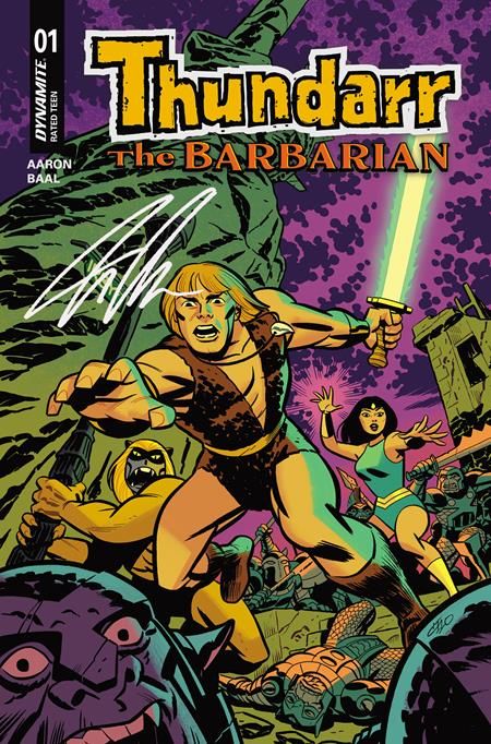 THUNDARR THE BARBARIAN #1 CVR S 1:100 MICHAEL CHO SIGNED BY JASON AARON VAR THUNDARR THE BARBARIAN #1 CVR S 1:100 MICHAEL CHO SIGNED BY JASON AARON VAR