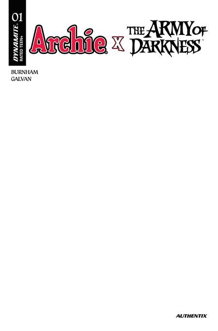 ARCHIE X ARMY OF DARKNESS #1 CVR F BLANK AUTHENTIX VAR ARCHIE X ARMY OF DARKNESS #1 CVR F BLANK AUTHENTIX VAR