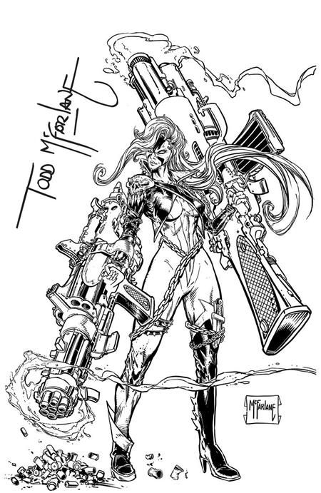 SPAWN SCORCHED #50 CVR G 1:250 TODD MCFARLANE SIGNED B&W INKS VAR