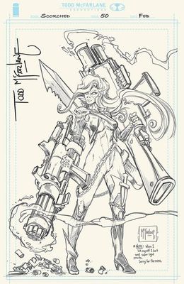 SPAWN SCORCHED #50 CVR H 1:1000 TODD MCFARLANE VIRGIN SIGNED W SKETCH VAR SPAWN SCORCHED #50 CVR H 1:1000 TODD MCFARLANE VIRGIN SIGNED W SKETCH VAR