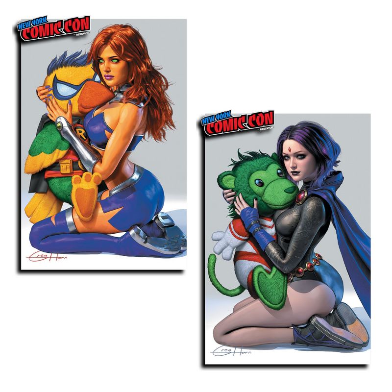 THE NEW TEEN TITANS #1 GREG HORN VARIANT SET | STARFIRE & RAVEN NYCC EXCLUSIVE