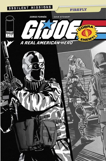 GI JOE A REAL AMERICAN HERO SSSILENT MISSIONS FIREFLY #1 (ONE SHOT) CVR C 1:10 JORGE FORNES B&W VAR