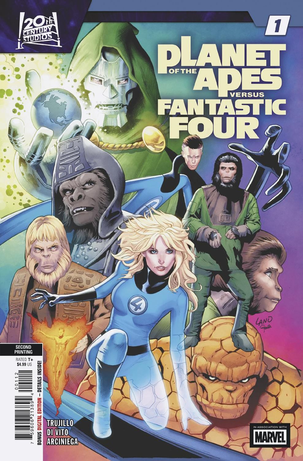 PLANET OF THE APES VS. FANTASTIC FOUR #1 GREG LAND 2ND PRINTING VARIANT