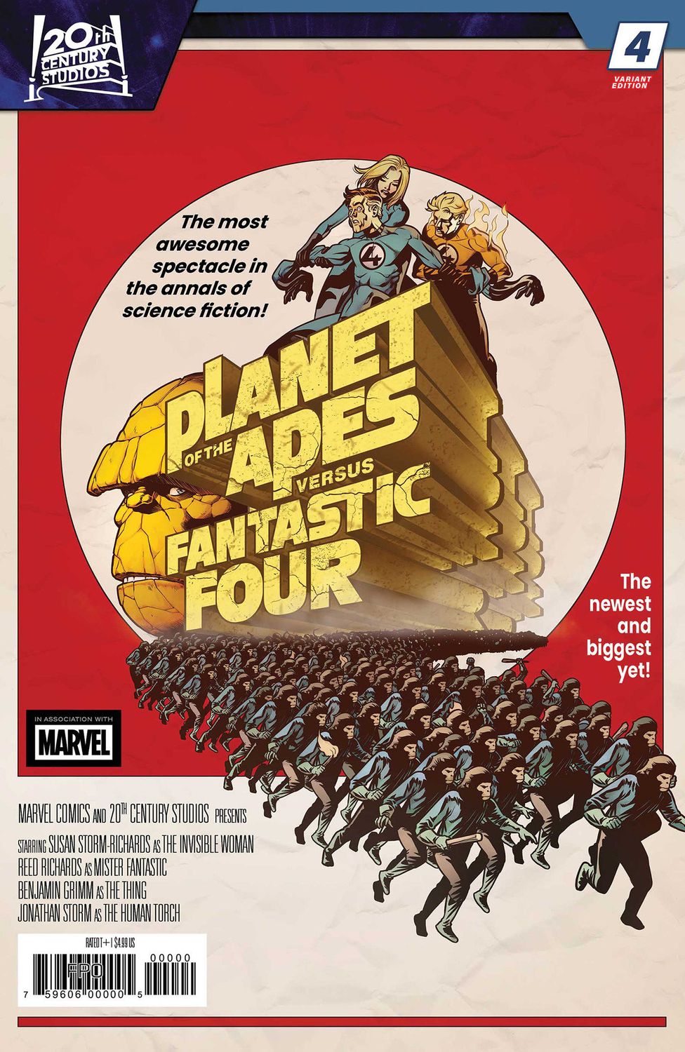 PLANET OF THE APES VS. FANTASTIC FOUR #4 PERE PEREZ MOVIE HOMAGE VARIANT