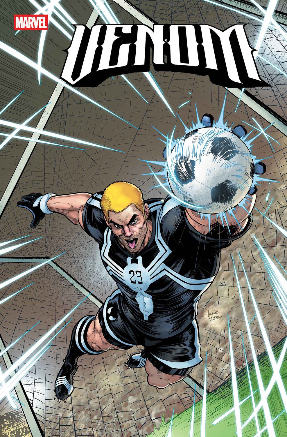 VENOM #259 LUCIANO VECCHIO MARVEL SOCCER VARIANT VENOM #259 LUCIANO VECCHIO MARVEL SOCCER VARIANT