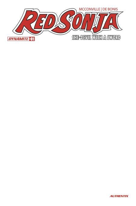 RED SONJA SHE DEVIL WITH A SWORD #1 CVR F BLANK AUTHENTIX VAR