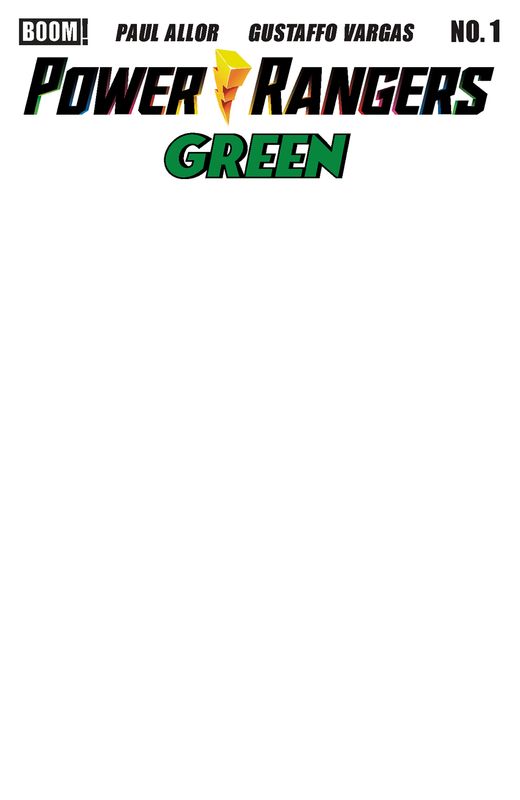 Power Rangers Green #1 D Blank Sketch Variant Power Rangers Green #1 D Blank Sketch Variant