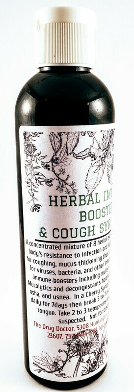 Herbal Immune Booster &amp; Cough Syrup 8 oz.  Has 7 immunr boosting herbs