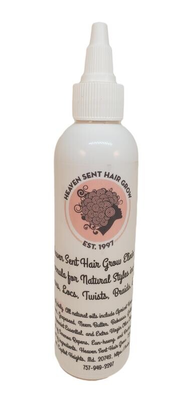 Heaven Sent Hair Grow Elixir (oil)  (hair growth recipe for natural hair styles) 4 oz.