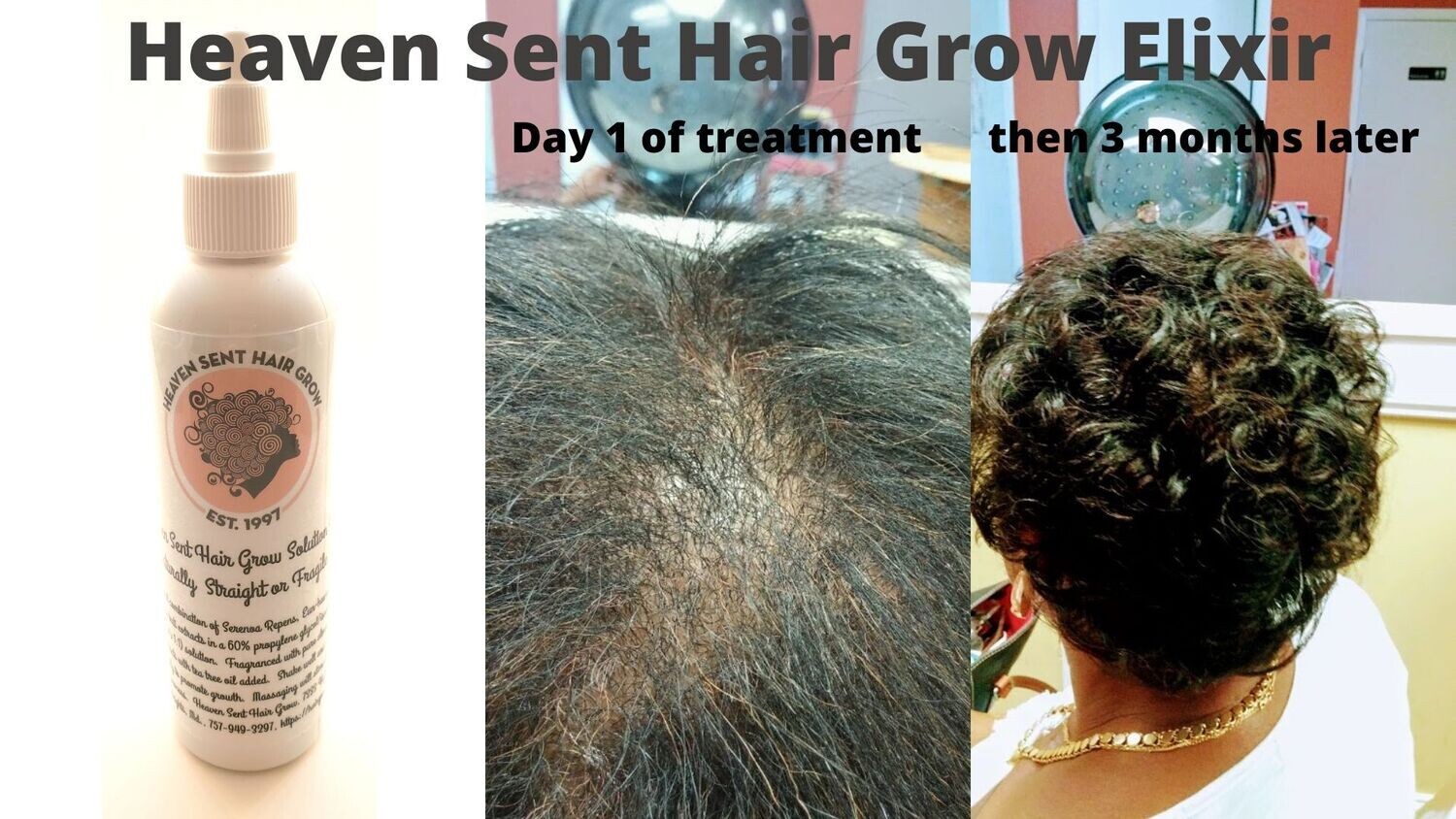 H.S. Hair Grow Solution (growth w/straight hair) 4 oz.
