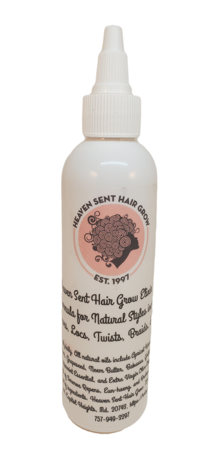 Heaven Sent Hair Grow Elixir (oil)  (hair growth recipe for natural hair styles) 4 oz.
