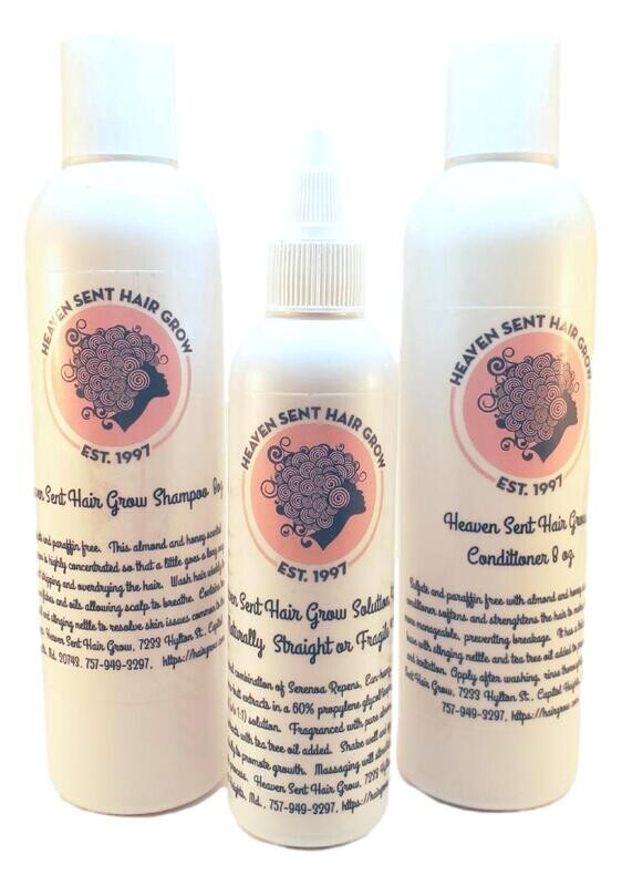 Heaven Sent Hair Grow Solution Set: Solution, Shampoo, &amp; Conditioner 3 units