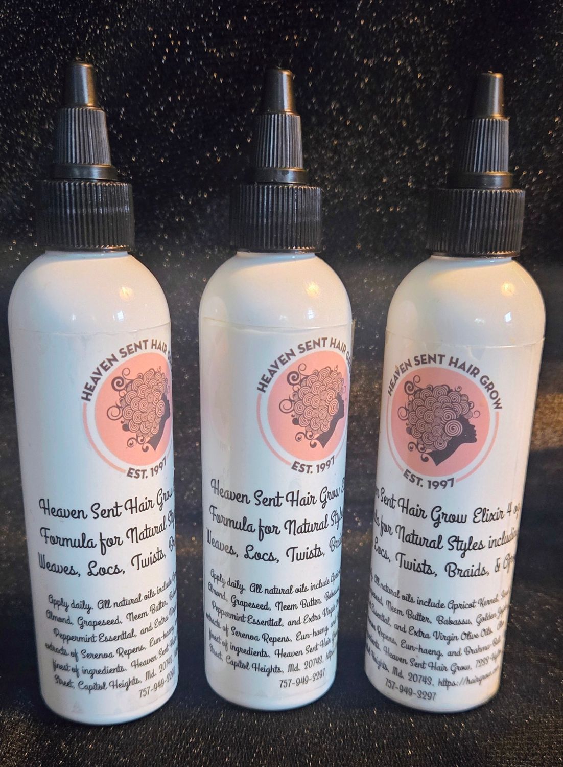 Heaven Sent Hair Grow Elixir (oil)  (hair growth recipe for natural hair styles) 4 oz.