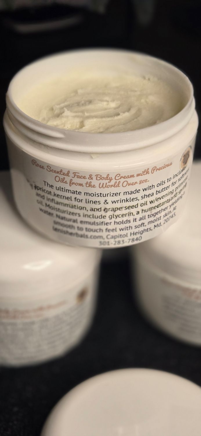 Rose Scented Face and Body Cream 8 oz.