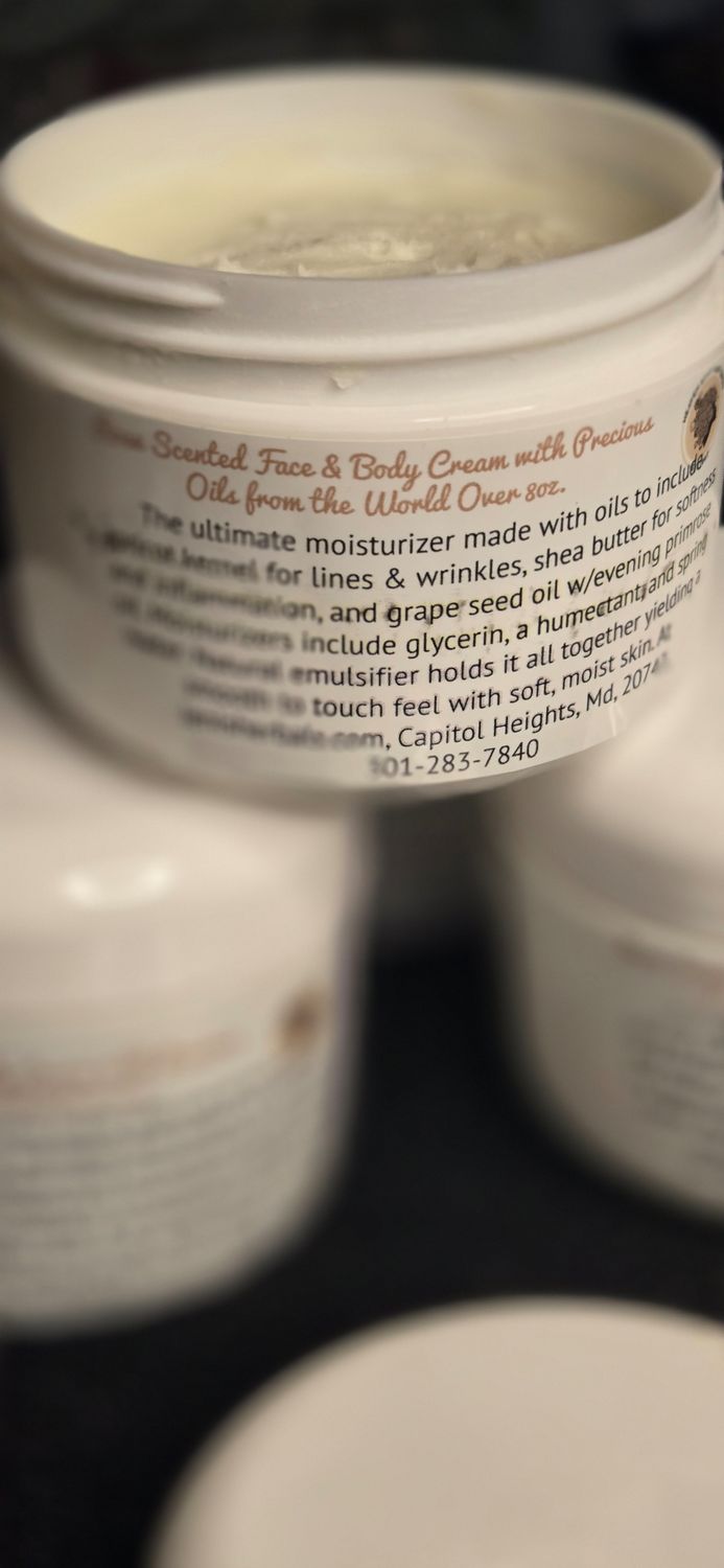 Rose Scented Face and Body Cream 8 oz.