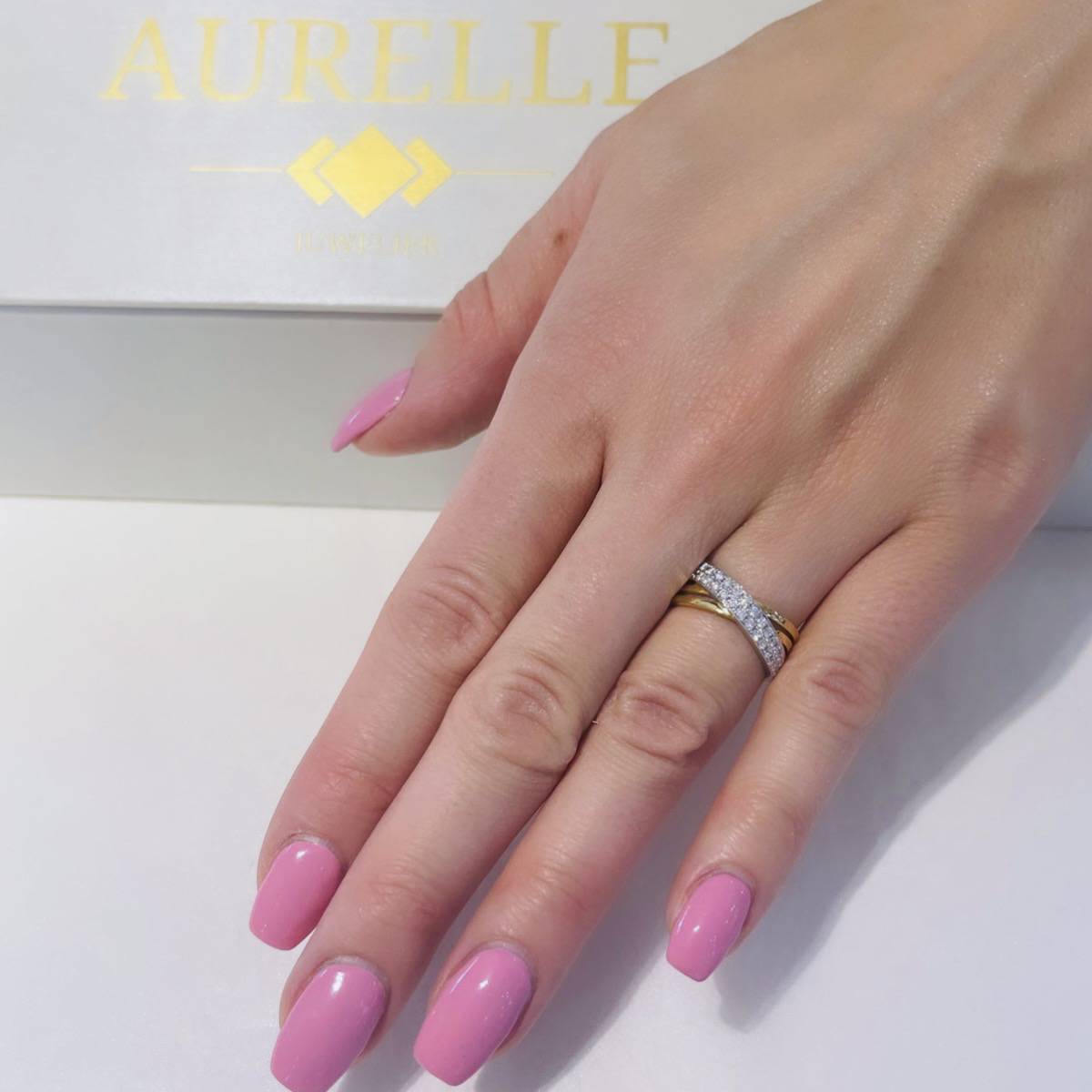 18k Gelbgold Duorow Cross Diamanten Ring