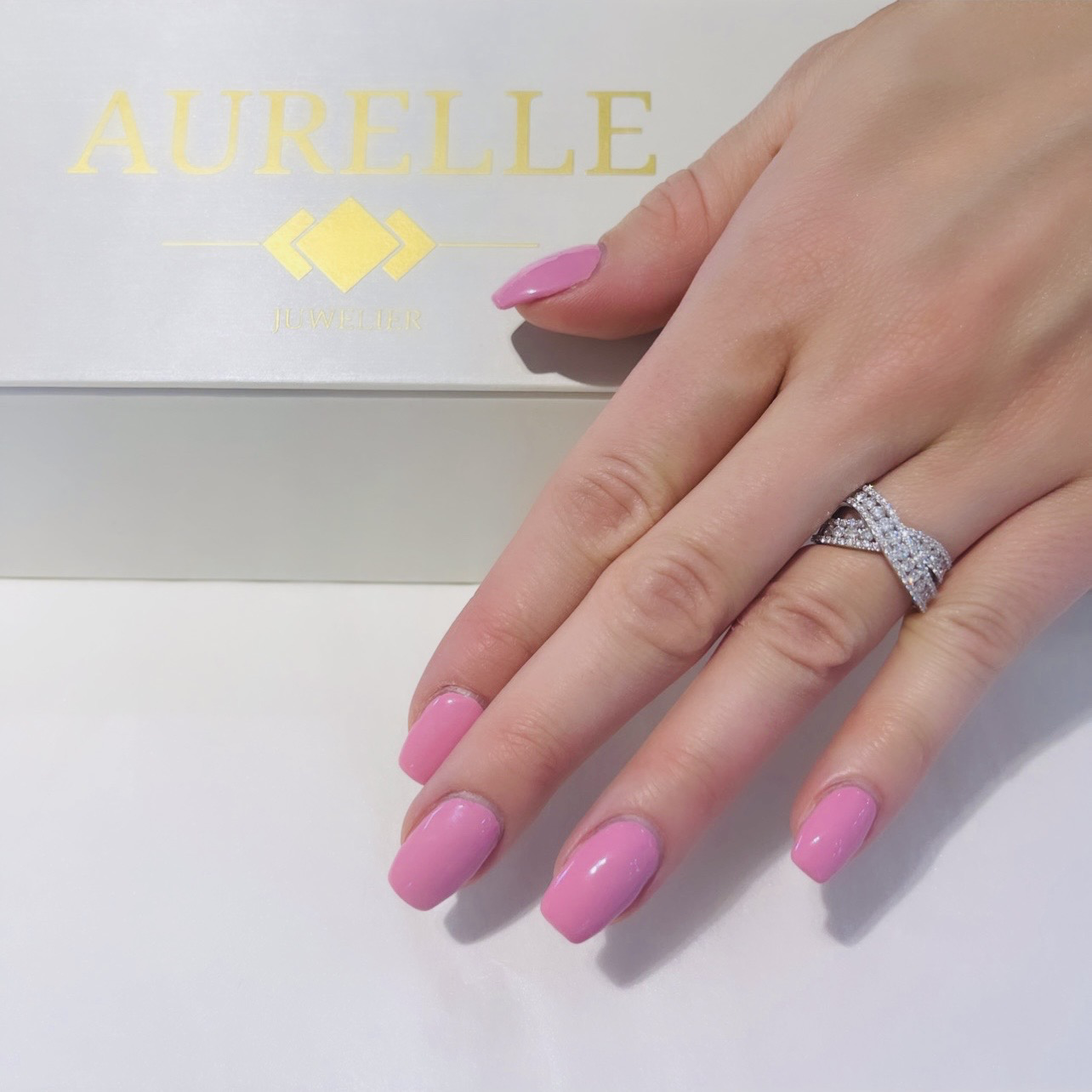 18k Weißgold Duorow Cross Diamanten Ring