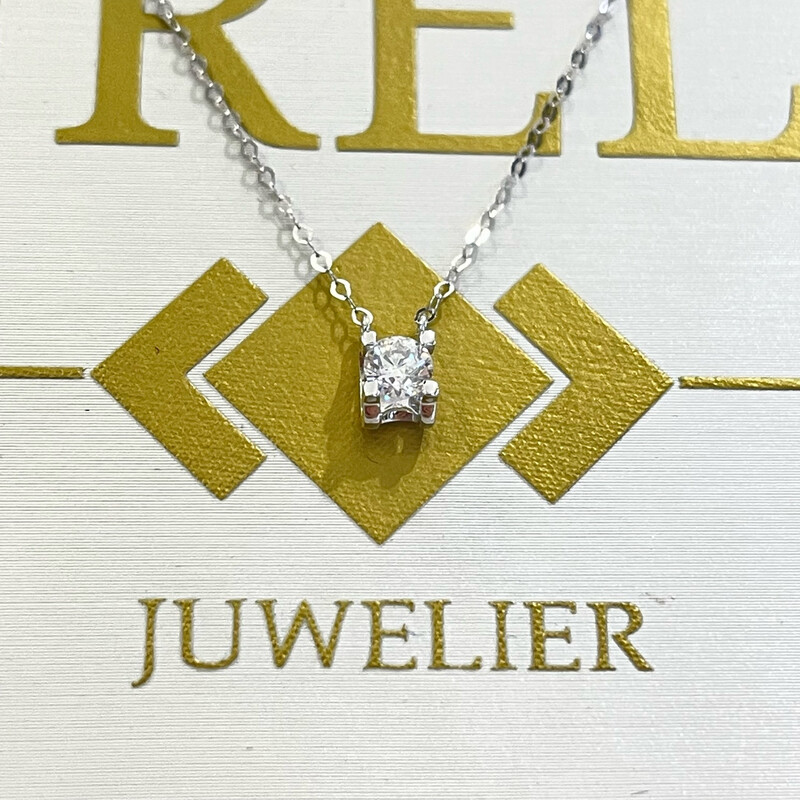 18K Weißgold Halskette Diamant Solitär 18K Weißgold Halskette Diamant Solitär