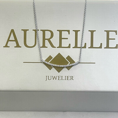 18K Weißgold Halskette Diamanten Linie 18K Weißgold Halskette Diamanten Linie