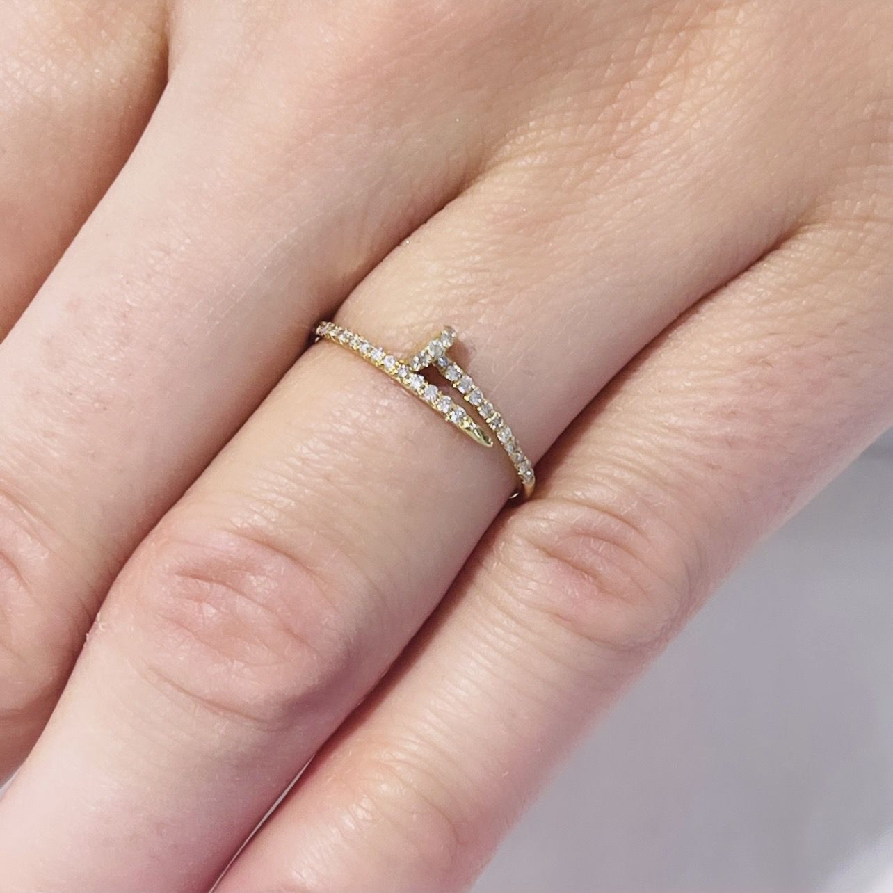 18k Rosé Gold Nail Diamanten Ring