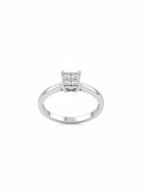 18K Weißgold Illusions Princess Shape Verlobungsring 18K Weißgold Illusions Princess Shape Verlobungsring