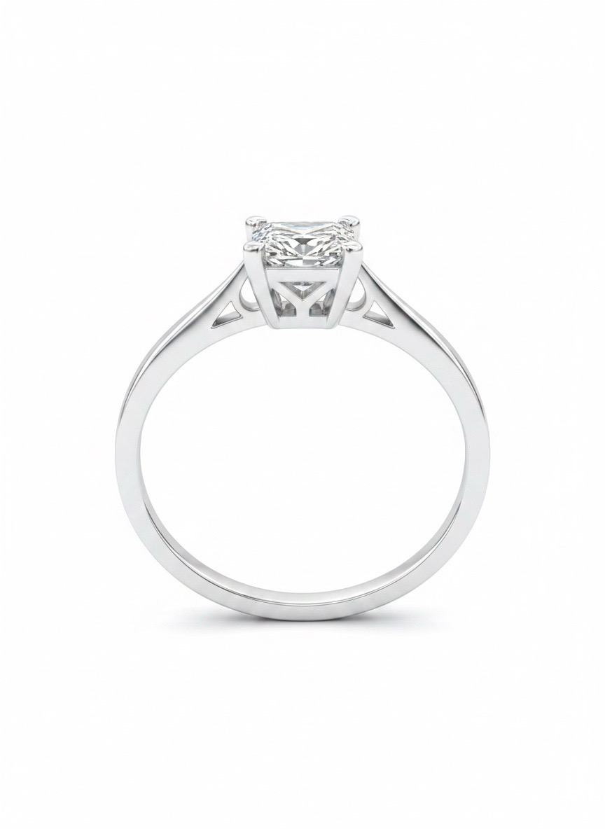 18K Weißgold Illusions Princess Shape Verlobungsring