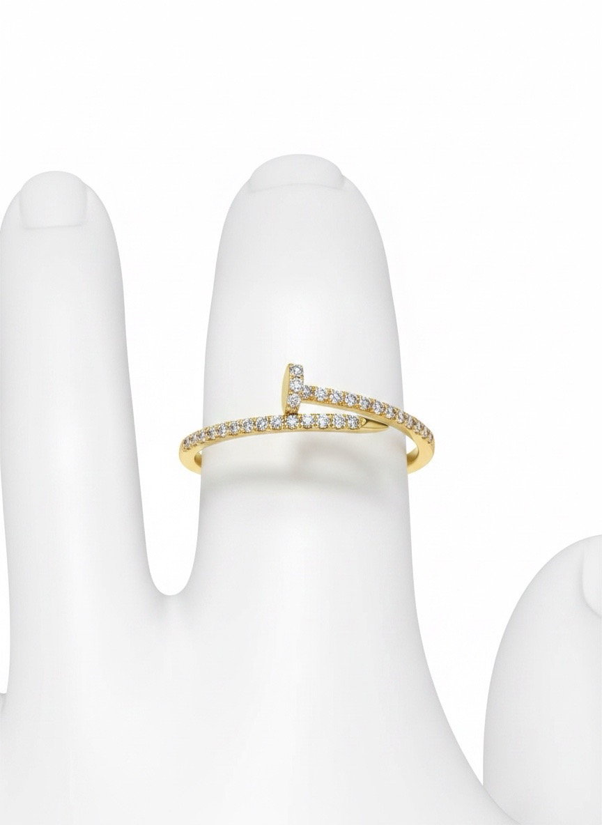 18k Gelbgold Nail Diamanten Ring
