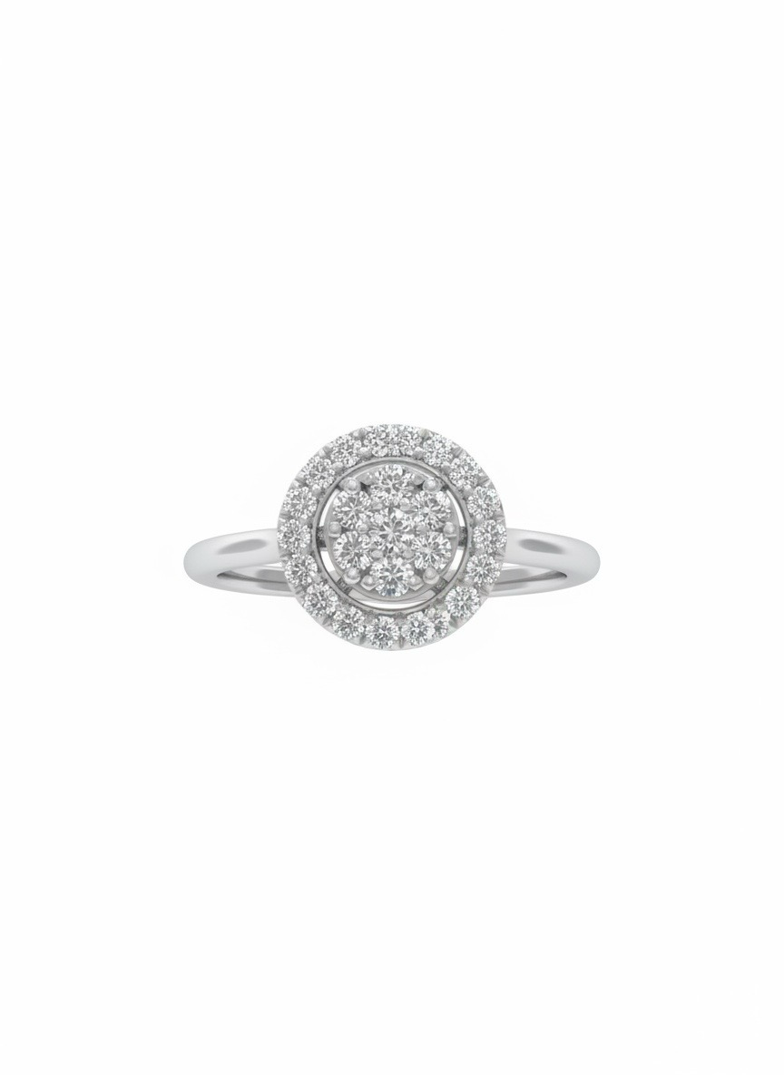 18K Weißgold Diamanten Illusions Verlobungsring