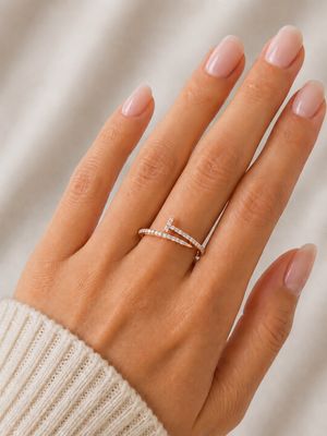 18k Rosé Gold Nail Diamanten Ring 18k Rosé Gold Nail Diamanten Ring