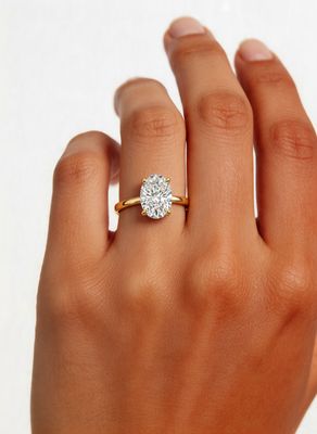 4,08Ct Oval Solitaire Verlobungsring 18K Gelb Gold 4,08Ct Oval Solitaire Verlobungsring 18K Gelb Gold