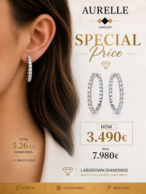 18K Weißgold Diamanten Creoles Ohrringe Inside-Out 18K Weißgold Diamanten Creoles Ohrringe Inside-Out