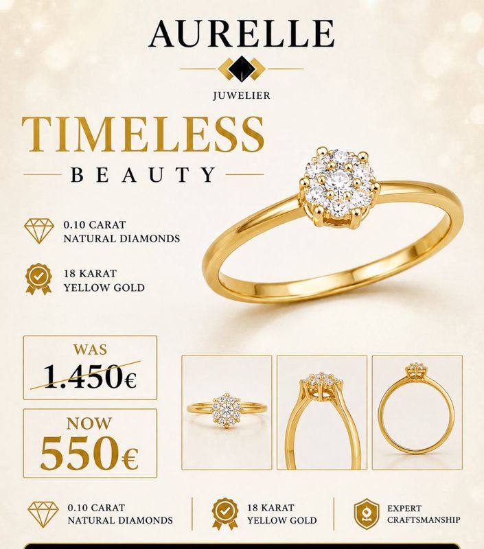 18K Gelbgold Flower Verlobungsring 18K Gelbgold Flower Verlobungsring